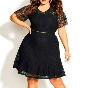 City Chic lace black dress